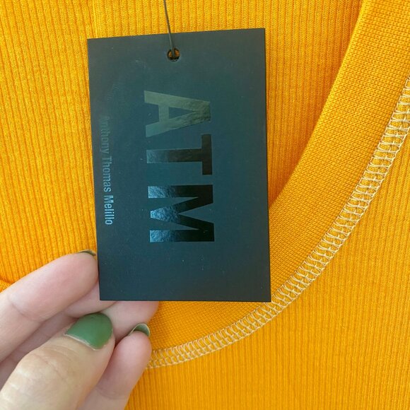 ATM Anthony Thomas Melillo Rib T Shirt Dress - Papaya - Picture 7 of 8